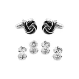 Ox And Bull Trading Co Men's Black And Silver Knot Stud Set
