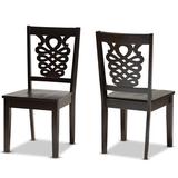 Winston Porter Baxton Studio Gervais Modern & Contemporary Transitional Two-Tone 2-Piece Dining Chair Set Wood in Brown | Wayfair