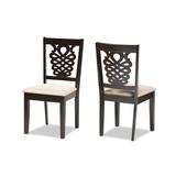 Charlton Home® Benoto Baxton Studio Gervais Modern & Contemporary Wood 2-Piece Dining Chair Set Wood/Upholstered in Gray, Size 9.8 H in | Wayfair