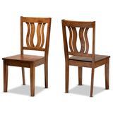 Winston Porter Jacobian Baxton Studio Fenton Modern & Contemporary Transitional Wood 2-Piece Dining Chair Set Wood in Brown | Wayfair