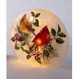 Plow & Hearth Night Lights - Red & Green Frosted Cardinal Accent Night Light