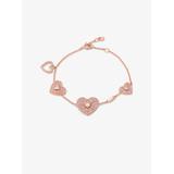 14k Rose Gold-plated Sterling Silver Pavé Heart Bracelet