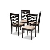 Winston Porter Lanier Modern & Contemporary Fabric Upholstered Espresso Brown Finished Wood Dining Chair Set Of 4 Wood/Plastic/Acrylic/Glass/Metal