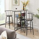 Trent Austin Design® 3-Piece Bar Table Set Rustic Dining Room Pub Tables w/ Storage Shelf | Wayfair 0F085025622342DE8B5B283A914D18A4