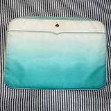Kate Spade Accessories | Kate Spade New York Jae Degrade Green Blue Ombr 15 Soft Laptop Sleeve Case | Color: Blue/White | Size: Os