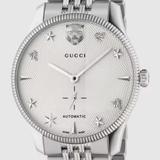 Gucci Accessories | Gucci G-Timeless Men's Watch Timepiece 40mm White Dial, Stainless Steel - Euc | Color: Silver/White | Size: Os