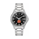 Men's Bulova Black Auburn Tigers Stainless Steel Classic Sport Watch