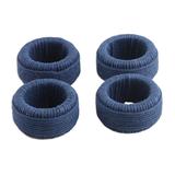 Blue Whim,'Blue Cotton Napkin Rings with Plastic Structure (Set of 4)'