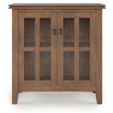 Red Barrel Studio® Raemon Solid Wood 2 - Door Accent Cabinet Wood in Brown, Size 34.06 H x 17.91 W x 11.81 D in | Wayfair