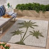 Gray/Green Area Rug - Bayou Breeze Rectangle Sharece Floral Machine Woven Polypropylene Area Rug in Light Polypropylene in Gray/Green | Wayfair