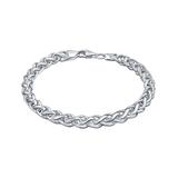Bling Jewelry Men's Bracelets Grey - Sterling Silver Bali Wheat Chain Bracelet