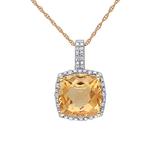 Rina Limor 10K 4.10 ct. tw. Diamond & Citrine Pendant Necklace