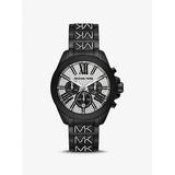 Michael Kors Oversized Wren Pavé Logo Black-Tone Watch Black One Size