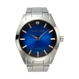 Concepts In Time Women's Silver Tone Blue Degrade Genuine Diamond Watch