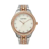 Ellen Tracy Women's Silver And Rose Gold Tone Watch, Pink