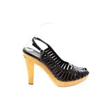 MICHAEL Michael Kors Heels: Slingback Platform Casual Black Solid Shoes - Women's Size 10 - Peep Toe