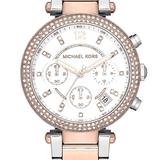 Michael Kors Accessories | Michael Kors Two-Tone Rose Gold Glitz Parker Chronograph Watch 39mm - Mk5820. | Color: Gold/Silver | Size: 39mm