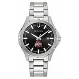"Men's Bulova Black Ohio State Buckeyes Stainless Steel Classic Sport Watch"