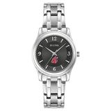 "Women's Bulova Black Washington State Cougars Corporate Collection Stainless Steel Watch"