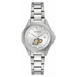 Women's Bulova Silver Purdue Boilermakers Stainless Steel Classic Sport Watch