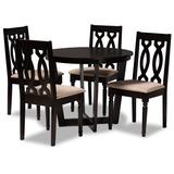 Charlton Home® Julie Modern & Contemporary Fabric Upholstered & Finished Wood 5-Piece Dining Set Plastic/Acrylic/Wood/Glass/Metal in Brown | Wayfair