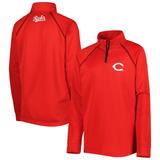 Youth Stitches Red Cincinnati Reds Team Raglan Quarter-Zip Jacket