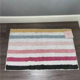 Kate Spade Accents | New! Kate Spade Pink Candy Stripenatural Accent Cotton Rug 21x34 | Color: Cream/Pink | Size: 21 X 34