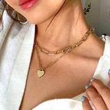 Free People Jewelry | Cute Heart Necklace Tiny 14k Gold Heart Pendant Choker Necklaces Small Gold Love | Color: Gold | Size: Os