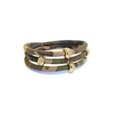 Good Karma Triple Wrap Camouflage Premium Leather Bracelet In Green Camouflage At Nordstrom Rack