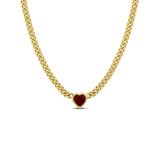 Sofia B Women's Necklaces Red - Synthetic Ruby & 18k Gold-Plated Heart-Cut Curb Chain Pendant Necklace