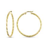 Sofia B Women's Earrings Yellow - 10k Yellow Gold Diamond-Cut Hoop Earrings