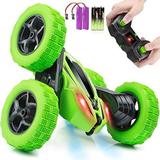Remote Control Car ORRENTE RC Cars Stunt Car Toy 4WD 2.4Ghz Double Sided 360° Rotating RC Car with Headlights Kids Xmas Toy Cars for Boys/Girls (Green)
