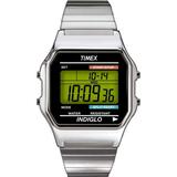Timex Men s Classic Digital Silver-Tone 34mm Casual Watch Extra-Long Expansion Band