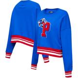 "Women's Pro Standard Royal Philadelphia 76ers Mash Up Pullover Sweatshirt"