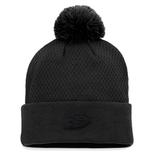 Women's Fanatics Branded Black Anaheim Ducks Authentic Pro Road Cuffed Knit Hat with Pom