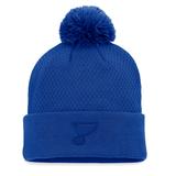 Women's Fanatics Branded Blue St. Louis Blues Authentic Pro Road Cuffed Knit Hat with Pom