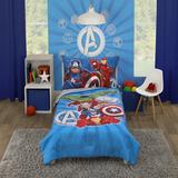 Disney: Marvel Marvel Avengers Team 4 Piece Toddler Bedding Set Polyester in Blue | Wayfair 5079416P