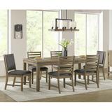 Gracie Oaks Lorrell Extendable Dining Set Wood/Upholstered Chairs in Brown/Gray | Wayfair 4F68C5EADAB94D01ADD9FDB4403B3554
