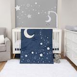 Sammy & Lou Shooting Stars 4 Piece Crib Bedding Set Polyester in Blue/White | Wayfair 55604