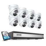 ZOSI 16CH 5MP Spotlight PoE Security Camera System Outdoor, PoE IP Cameras w/ Motion Detection, 4TB HDD in White | Wayfair 16SK-2255AW8-40-US-A10