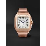 Cartier - Santos Automatic 39.8mm 18-Karat Pink Gold Interchangeable Alligator Watch, Ref. No. WGSA0007 - Men - Silver