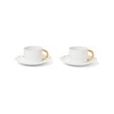 L'Objet - Haas Mojave Set of Two Gold-Plated Porcelain Tea Cups and Saucers - Men - White