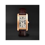 Cartier - Tank Américaine Automatic 45mm 18-Karat Pink Gold and Alligator Watch, Ref. No. CRW2609156 - Men - Silver