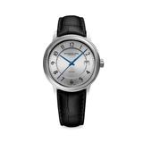 Maestro Stainless Steel Leather Strap Watch - Black