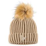 Women's WEAR by Erin Andrews Tan Houston Texans Neutral Cuffed Knit Hat with Pom