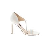 Nine West Heels: Slip-on Stiletto Chic White Solid Shoes - Women's Size 7 1/2 - Open Toe