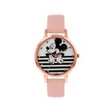 Disney Mickey Mouse Ladies Pink Leather Strap Watch