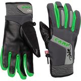 Geko Hot PrimaLoft(R) Ski Gloves - Insulated, Leather (For Men) - GREY/GREEN (2XL )