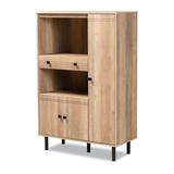 Patterson 1-Drawer Kitchen Storage Cabinet Furniture by Baxton Studio in Oak Black