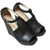 Coach Shoes | Coach 1941 Juday Nubuck Leather Soft Wedge Platform Open Toe 11 B Black Sandals | Color: Black | Size: 11